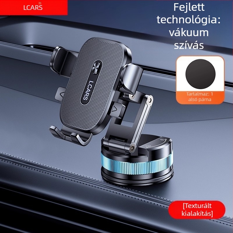 Autótelefon-tartó szívófejes rögzítéssel, mágneses vákuum kialakítással, összecsukható, az első szélvédőhöz