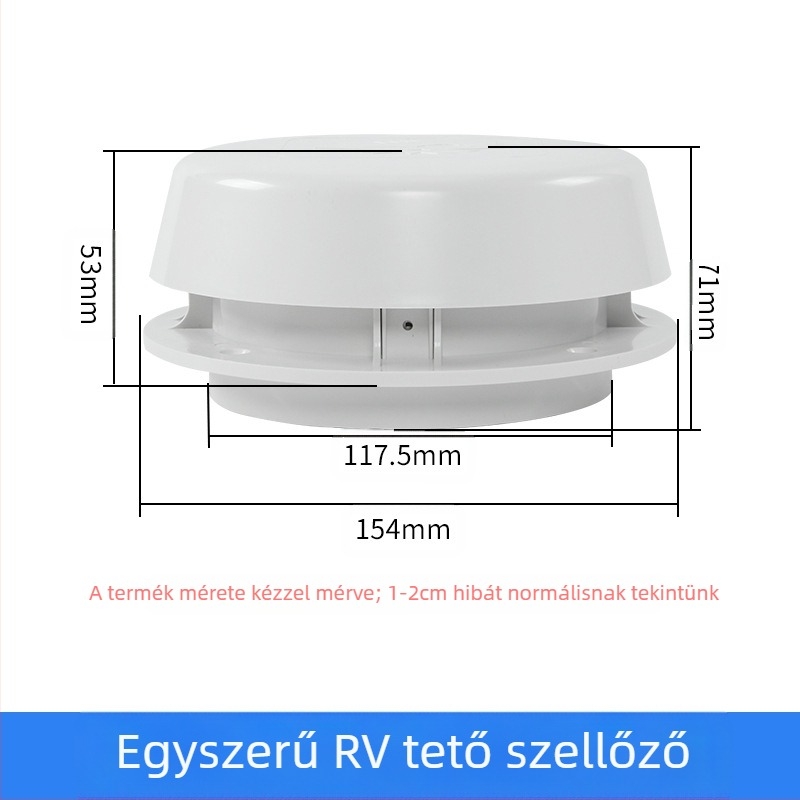 RV tetőventilációs sapkája gombafej-formával; kompatibilis RV- és lakókocsi rendszerekkel; feldolgozás testreszabása nélkül