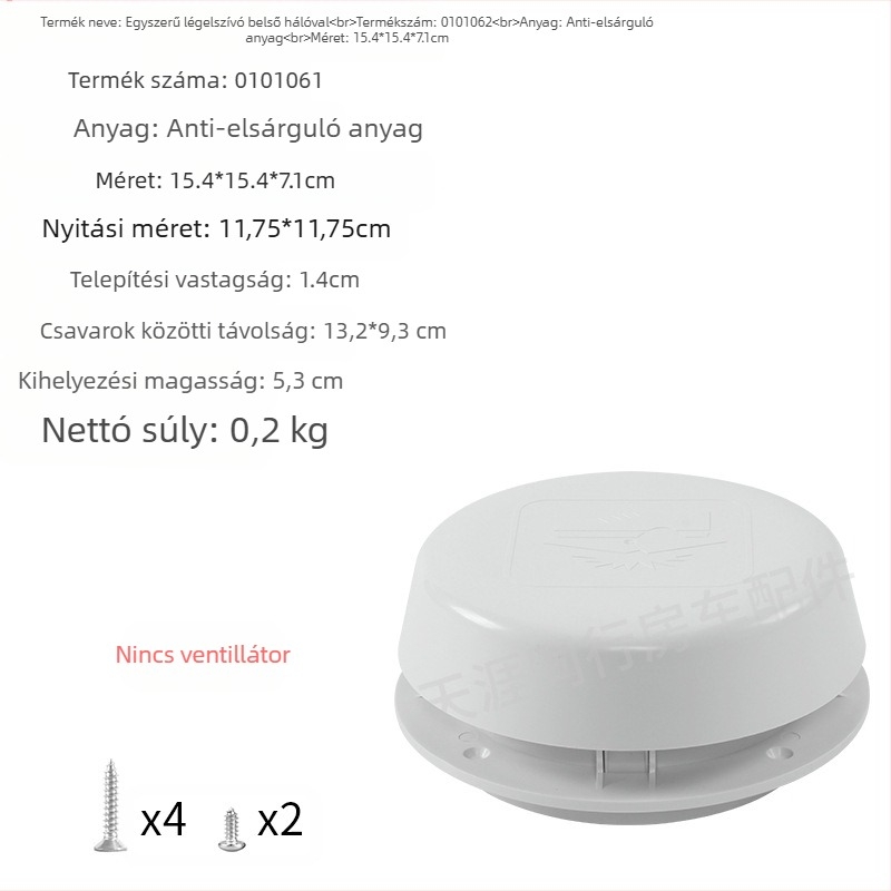 RV tetőventilációs sapkája gombafej-formával; kompatibilis RV- és lakókocsi rendszerekkel; feldolgozás testreszabása nélkül