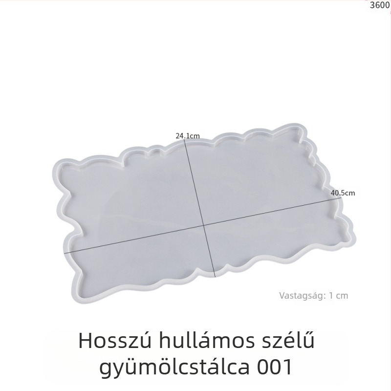 DIY gyanta szilikon öntőforma - szabálytalan téglalap alakú csipkés élű tál gyümölcsökhöz