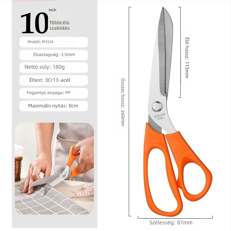 Rozsdamentes acél szabókéső ergonomikus, erőkímélő markolattal, vágásra anyagok és papír