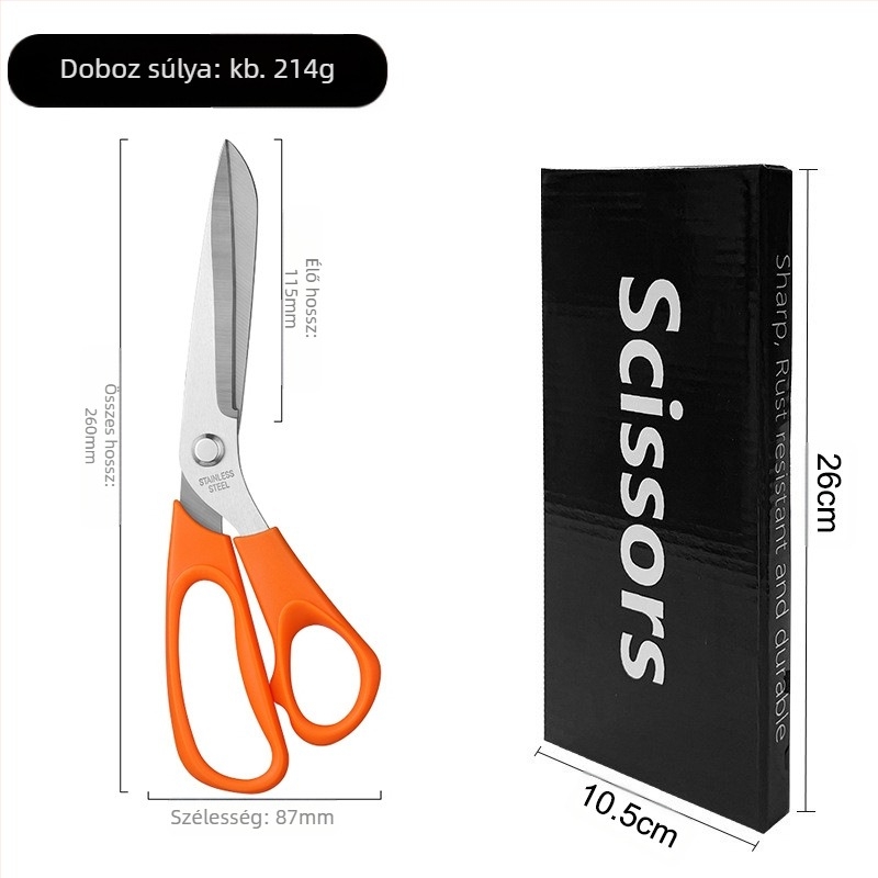 Rozsdamentes acél szabókéső ergonomikus, erőkímélő markolattal, vágásra anyagok és papír