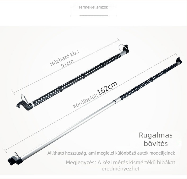 Autóba illő teleszkópos ruhaszárító fogas – Modell 8140, Fém, Gyártási testreszabás, Magáncímke elérhető, Logó nélkül