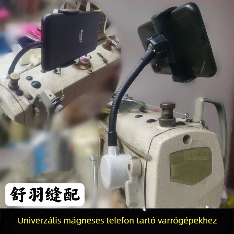 Varrógéphez univerzális mágneses telefontartó — erős szívóerő, 360°-os forgatható, ütésálló