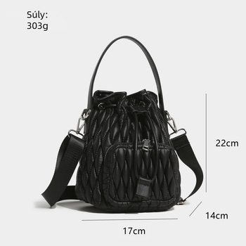 Poliészterből készült vödrös táska cipzáros zsebbel és telefon zsebbel, 2024 ősz, belső patch zseb