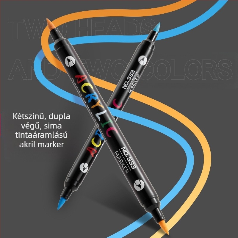 Akril marker kettős fejű, vízálló, puha hegye graffitihoz