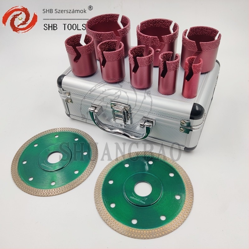 M14-es gyémántos lyukfúró készlet csempéhez és márványhoz, vákuumos forrasztás, fémötvözet kötés