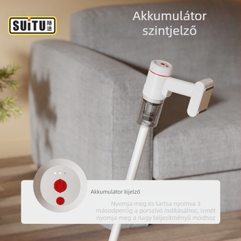 Hordozható autó porszívó: 10000 Pa szívóerő, 120 W teljesítmény, újratölthető, vezeték nélküli