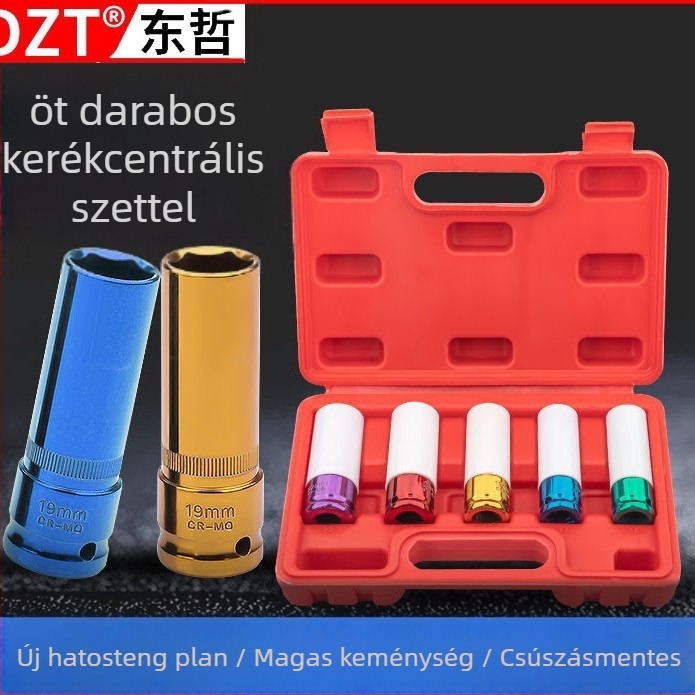 Diókulcs hüvely készlet, 3 db, króm-vanádium acél, fényes krómozás, metrikus szabvány