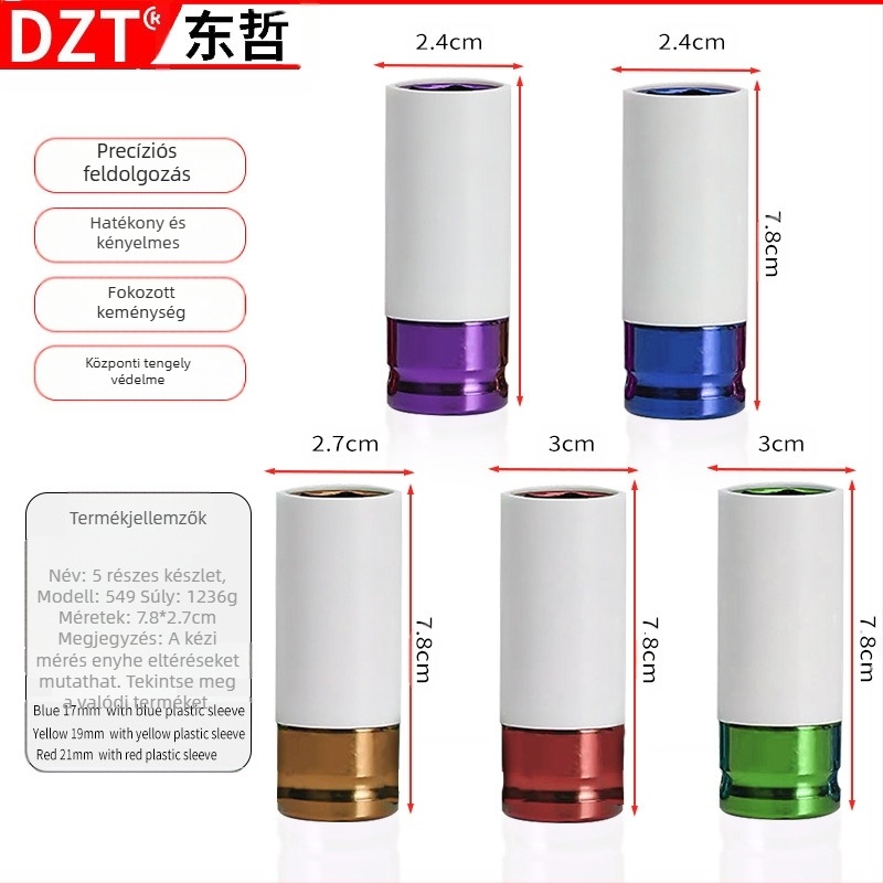 Diókulcs hüvely készlet, 3 db, króm-vanádium acél, fényes krómozás, metrikus szabvány