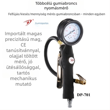 Fetal nanny Mechanikus autógumi nyomásmérő pumpával, akkumulátor nélkül, tartomány 0.5–230 psi, pontosság 1.0 psi, több egység kijelzés