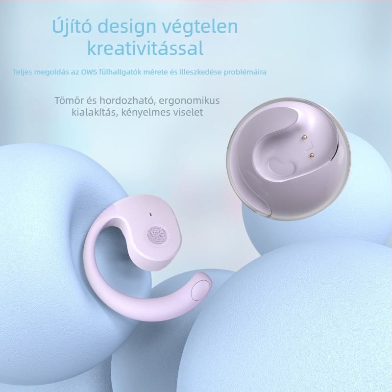 An shengye vezeték nélküli fül-akasztós headset, Bluetooth 5.4, IPX5 vízálló, 10 m hatótáv, 4-8 óra üzemidő, sztereó