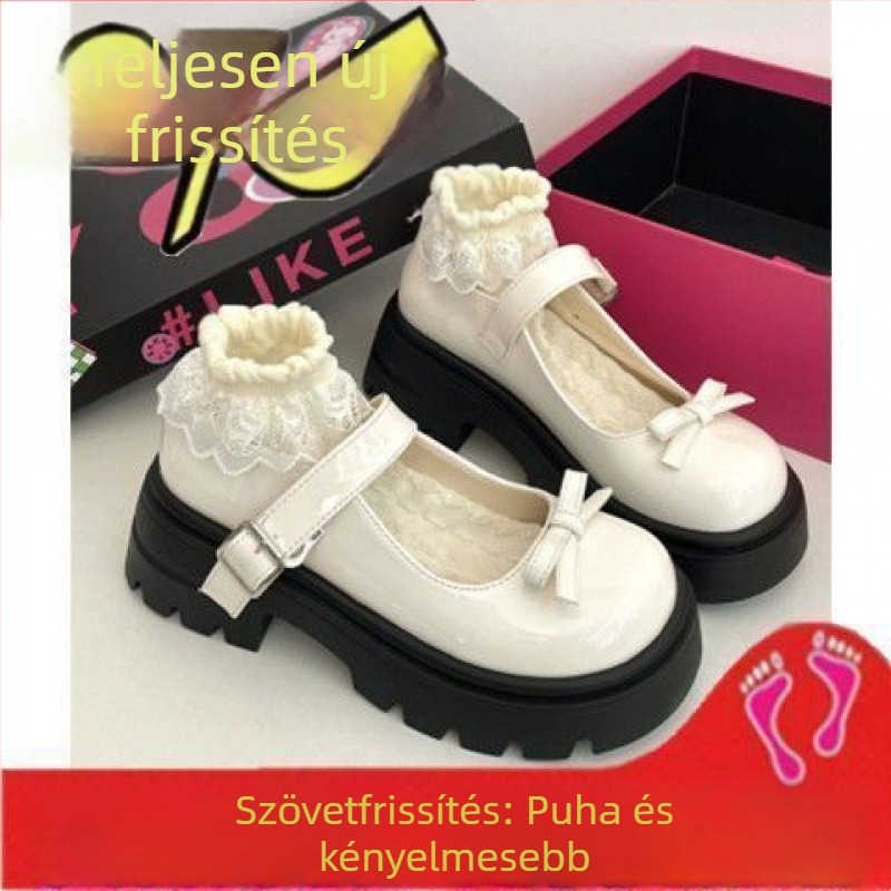Női Mary Jane cipő vastag talppal — PU felsőrész, kerek orr, középmagas sarok 3–5 cm, vastag talp, egy vonalú csattal zárás