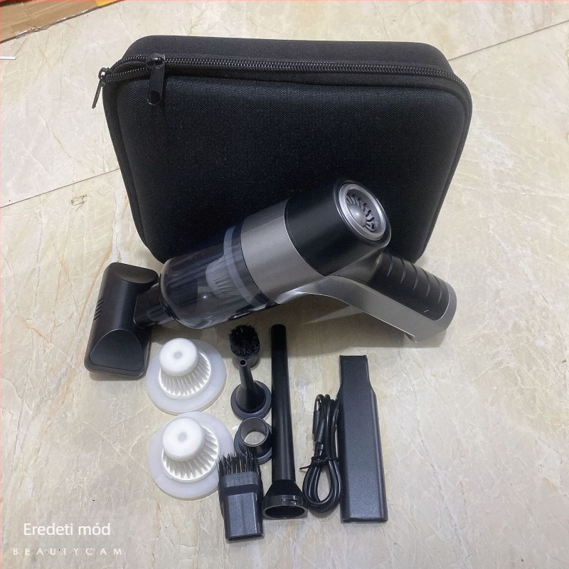 Vezeték nélküli kézi autóporszívó — három az egyben, 7.4V, 55W, 9000Pa szívóerő, vezeték nélküli, nedves és száraz üzemmód