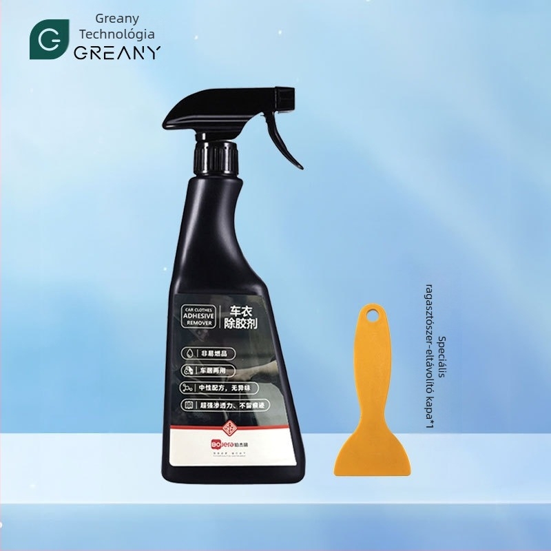 Autóbevonat ragasztóoldó — erős, a fényezésre kíméletes, többfunkciós tisztító fóliákhoz (Platinum Jerry)