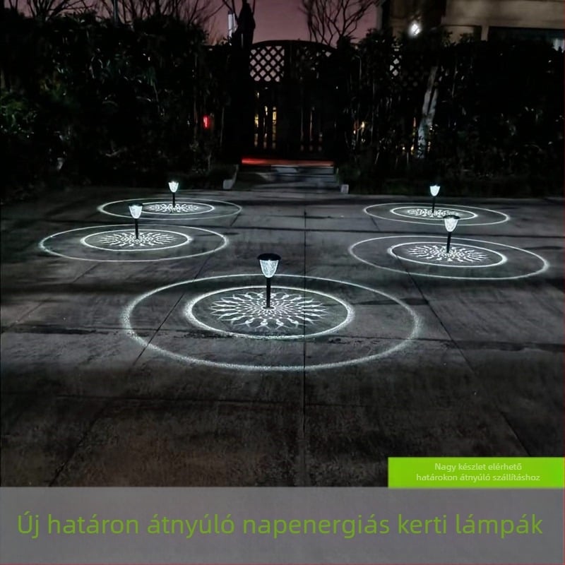 Napelemes gyeplámpa LED-del, IP55 vízálló, 6–12 órás folyamatos fény, modell XHDM-2212, élettartam 100000 óra