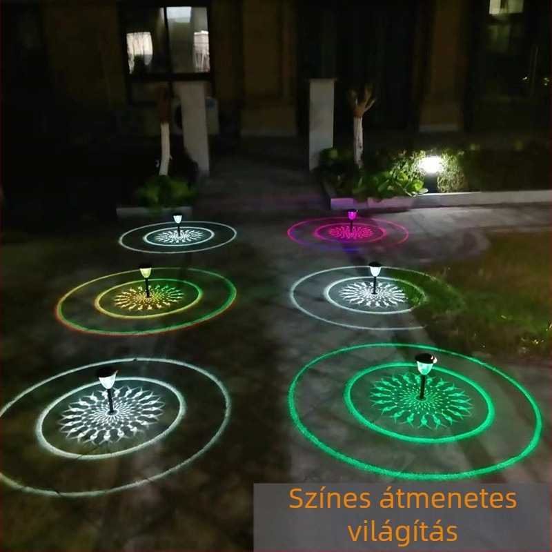 Napelemes gyeplámpa LED-del, IP55 vízálló, 6–12 órás folyamatos fény, modell XHDM-2212, élettartam 100000 óra