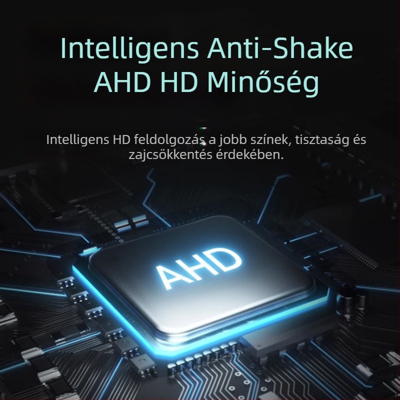 Teherautó hátrameneti kamera négyirányú megfigyeléssel - felbontás 1920x1080, videójelek: AHD/1080P és CVBS, 170° látószög, 12-24V tápegység, 8 LED