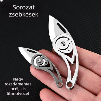 Mini összecsukható kés, rozsdamentes acél, kulcstartó, Márka: Más