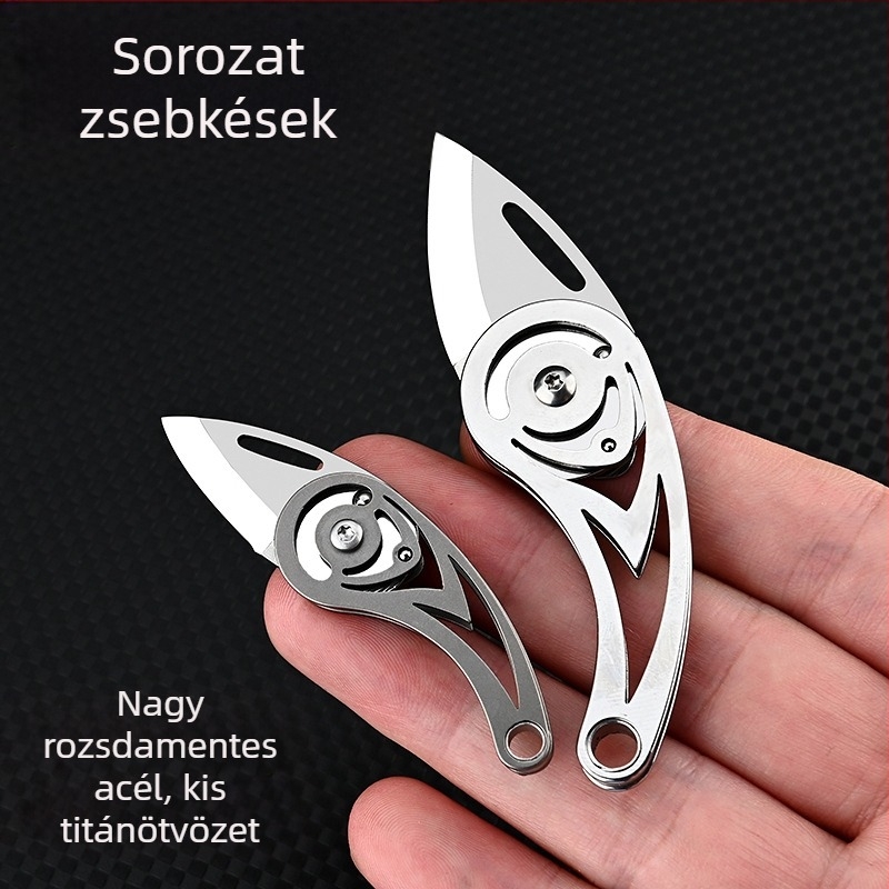 Mini összecsukható kés, rozsdamentes acél, kulcstartó, Márka: Más