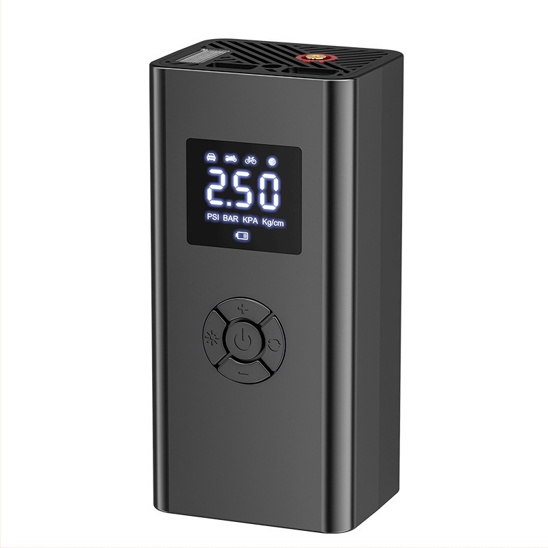 Autó inflátor LED világítással, 12V, 120W, 50 L/perc, digitális kijelző