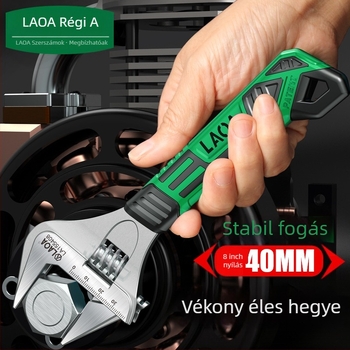 Old A állítható csavarkulcs – többrészes eszköz fürdőszobához és vízvezetékekhez, ipari minőség, nagy nyílás, krom-vanádium acélból, hőkezelt felület