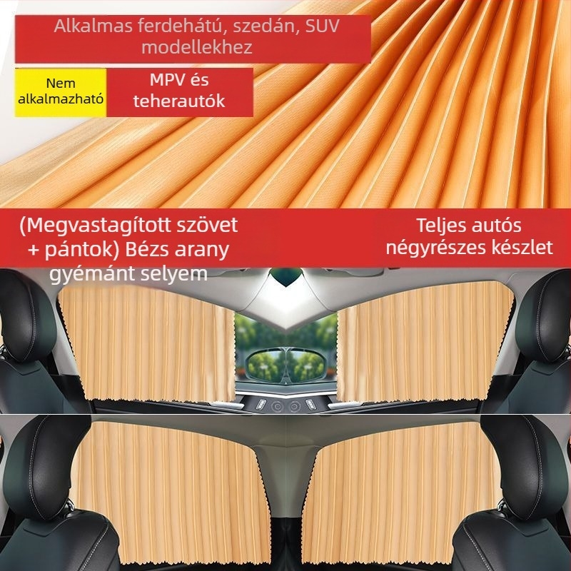 Mágneses autóhátsó ablak árnyékoló függöny, magánélet védelme, hőszigetelés és gyermekek számára