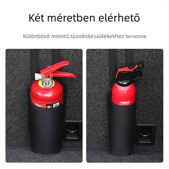 Autóba rögzített tűzoltó készülék tárolózsák; Oxford vászon anyag; vízálló; kompresszió-ellenálló; fogantyúval