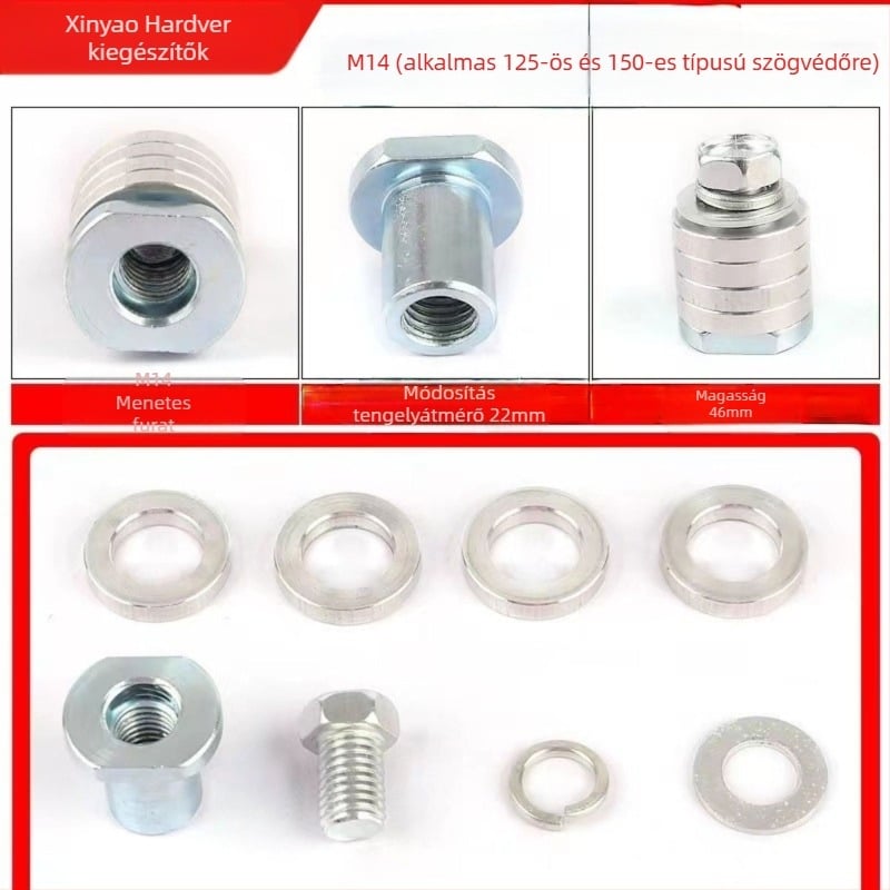 Szögcsiszoló módosított hornyológép tartozéka galvanizált adapterrel, 125/100, alumínium