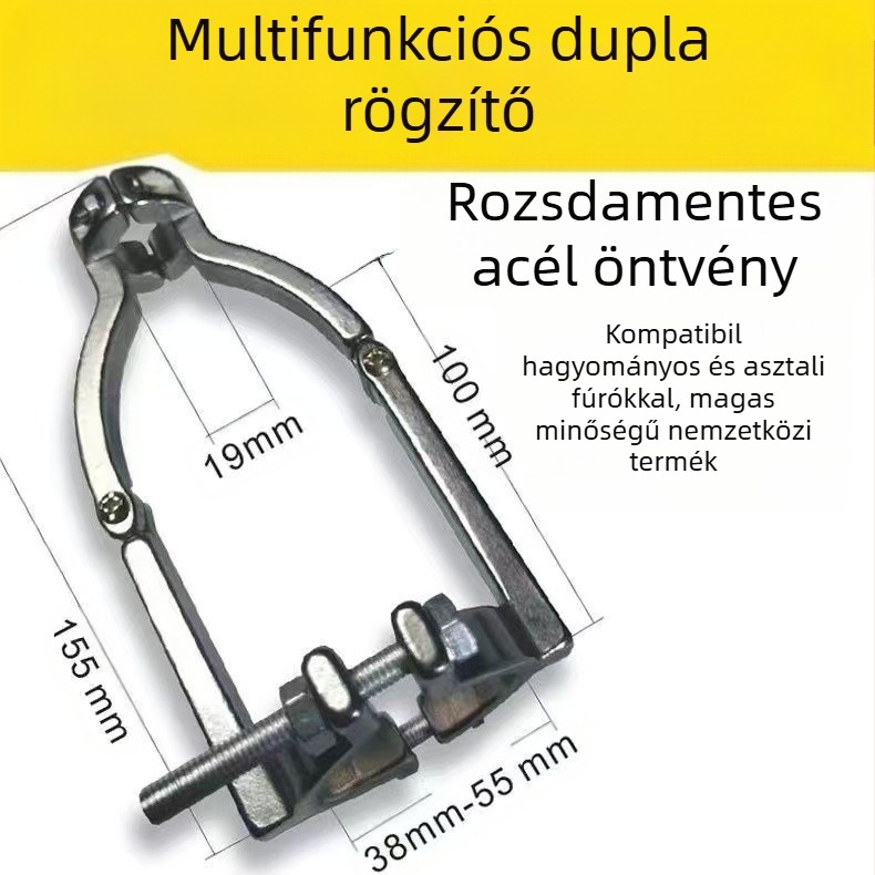 Négyzet alakú lyukkal rendelkező fúró rögzítőállvány kézi és asztali fúrókhoz, átalakítható kézi fúró állvánnyá