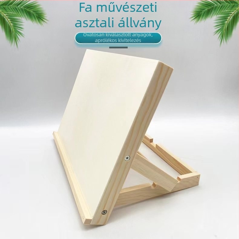 Fa asztali festőállvány művészeti diákok számára, összecsukható, hordozható, dőlő rajztábla