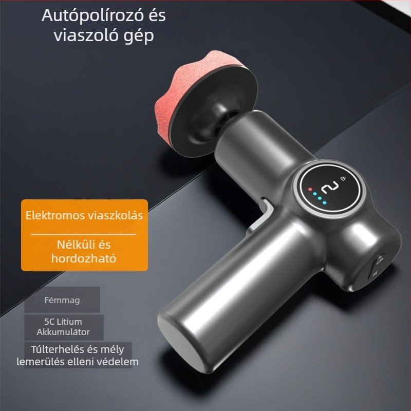 Vezeték nélküli autó polírozógép, kettős felhasználás autóhoz és otthonhoz, állítható sebesség, ABS anyag