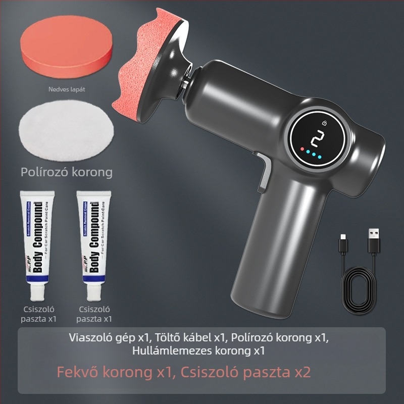 Vezeték nélküli autó polírozógép, kettős felhasználás autóhoz és otthonhoz, állítható sebesség, ABS anyag
