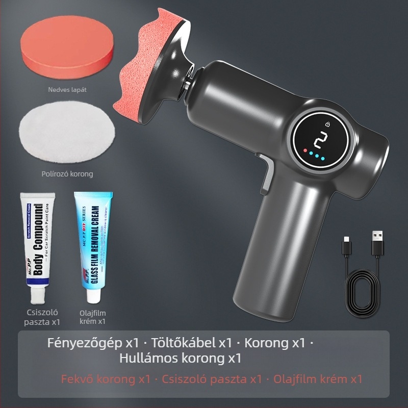 Vezeték nélküli autó polírozógép, kettős felhasználás autóhoz és otthonhoz, állítható sebesség, ABS anyag