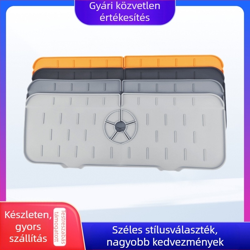 Szilikonból készült mosogató csaptele levezető alátét – lefolyás, testreszabás elérhető, nyomtatott logó, Silicon Art márka