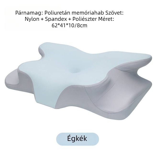 Memóriahabos nyakpárna földöntúli formával, mag 2–3 kg, magasság 5–10 cm, testreszabás elérhető, mag anyaga Lyocell/poliészter/nylon/spandex