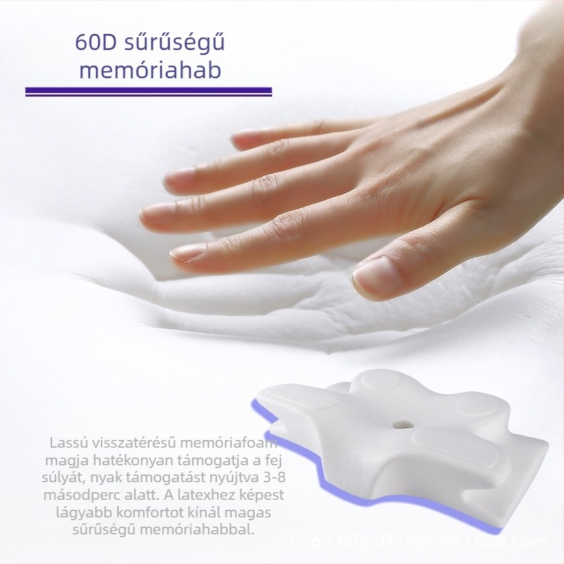 Memóriahabos nyakpárna földöntúli formával, mag 2–3 kg, magasság 5–10 cm, testreszabás elérhető, mag anyaga Lyocell/poliészter/nylon/spandex