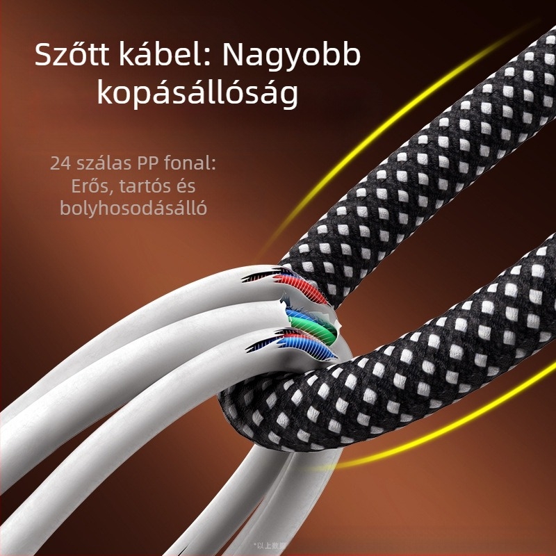 100W Digitális kijelzős gyorstöltő kábel Lightning és USB-C csatlakozókkal, alumínium ötvözet