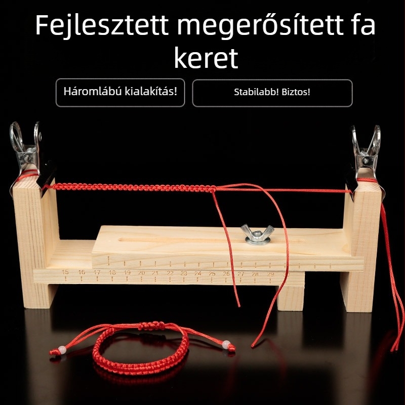 Fa keretes karkötő szövő eszköz — rögzített klipsz, testreszabható, 2024 nyarán bevezetve