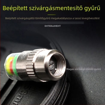 Fém gumiabroncsnyomás figyelmeztető sapka, 2,4 bar tartomány, színes kijelző, monitorozás