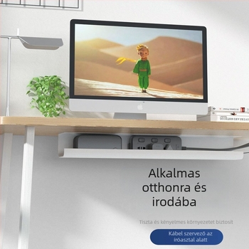 Íróasztal alatti kábelkezelő – PVC anyagból, kábelek rendező doboz, kötegző doboz, fúrás nélkül