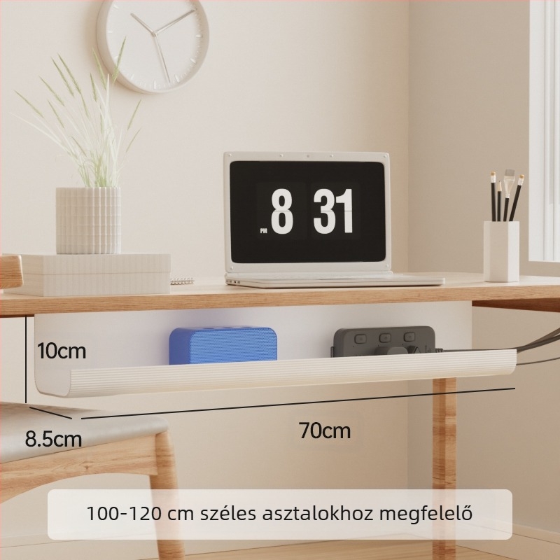 Íróasztal alatti kábelkezelő – PVC anyagból, kábelek rendező doboz, kötegző doboz, fúrás nélkül