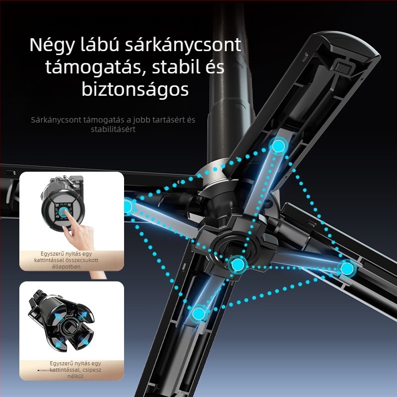 Mini mágneses Bluetooth selfie stick teleszkópos telefon-tartóval, MagSafe fogással – Anti-shake