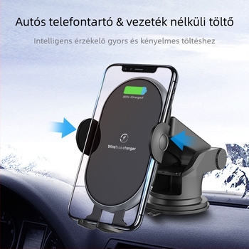 Autó légcsatornába illeszthető telefontartó vezeték nélküli 15W gyors töltéssel, szenzoros aktiválás, QC3.0, 5V3A kimenet