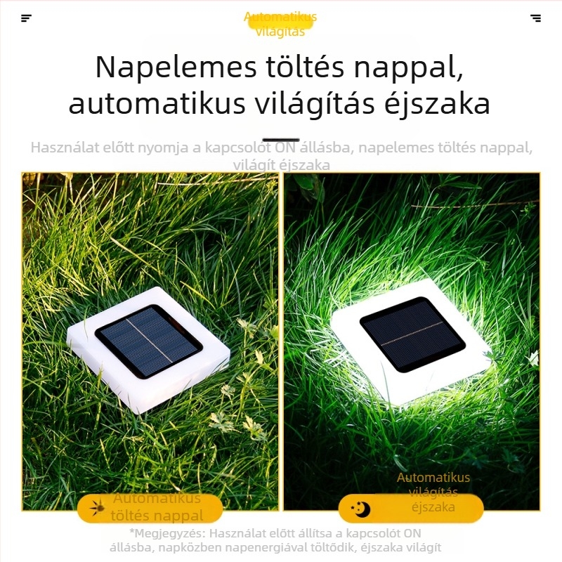 Napelemes vízálló föld alatti kerti LED lámpa kültéren