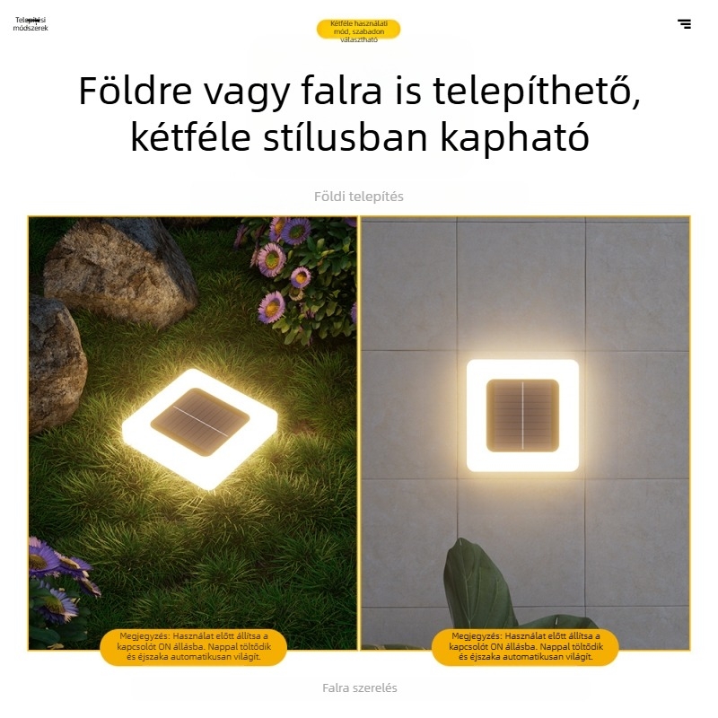 Napelemes vízálló föld alatti kerti LED lámpa kültéren