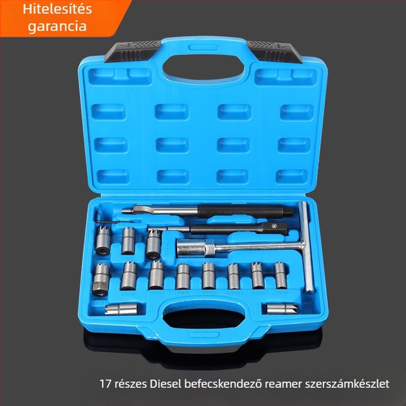 Dízel injektor bázis tisztító reamer készlet – 6/7/11 db; magas széntartalmú acél; tömeg 0,65 kg; univerzális felhasználás