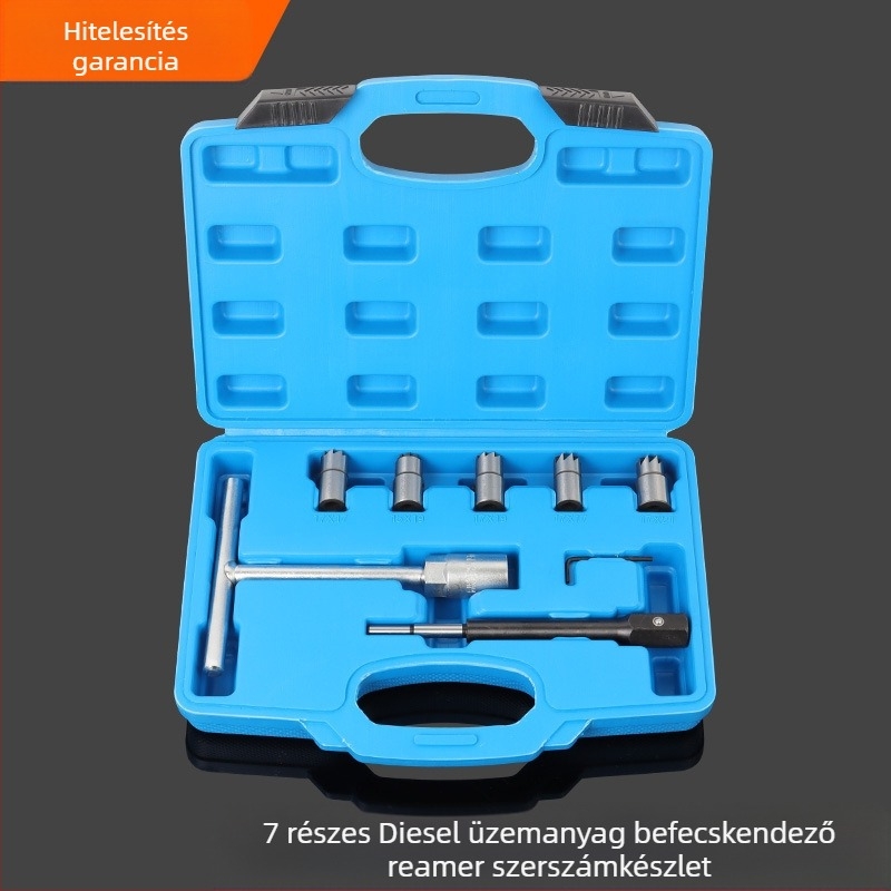 Dízel injektor bázis tisztító reamer készlet – 6/7/11 db; magas széntartalmú acél; tömeg 0,65 kg; univerzális felhasználás