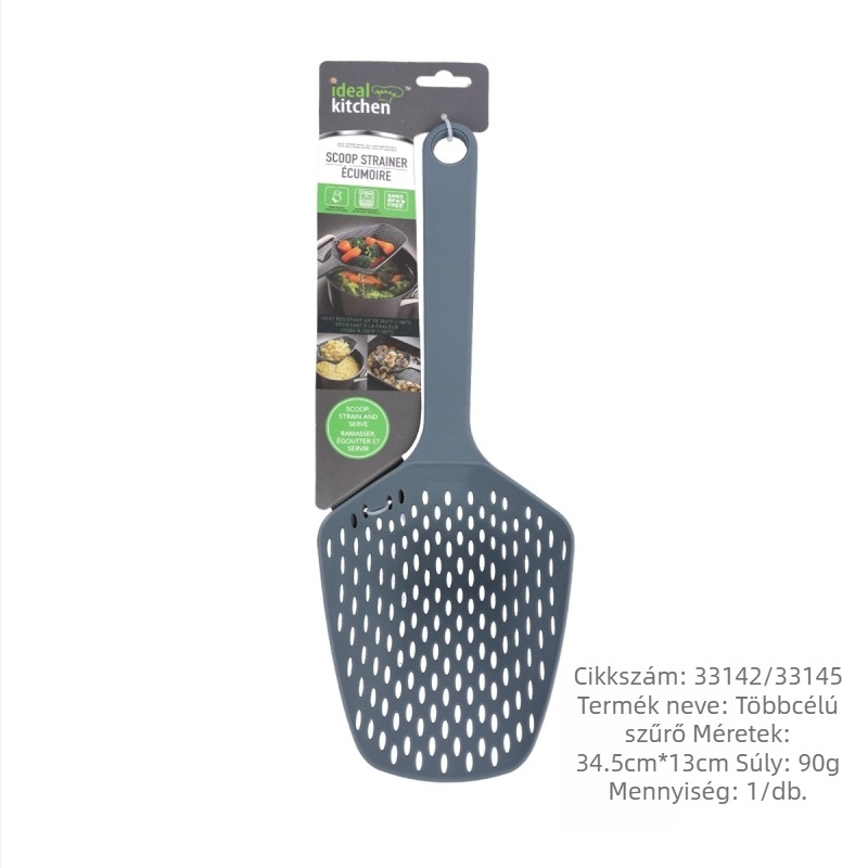 Nylon hosszú nyeletű konyhai szita, kanál-stílusú vízszűrő dumpling és tészta főzéséhez, csepegés elleni, többfunkciós