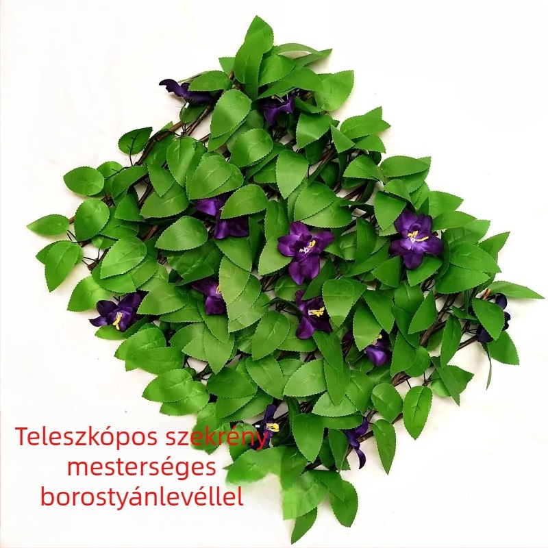 Mű kerítés növény műanyag levelekkel, selyem virágokkal és poliészter szövettel; injekciós öntéses gyártási folyamat; Five-color grass márka; változat 8463247